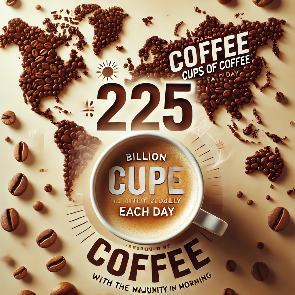 On a global scale, people drink an astounding 2.25 billion cups of coffee each day, with the majority consumed in the morning