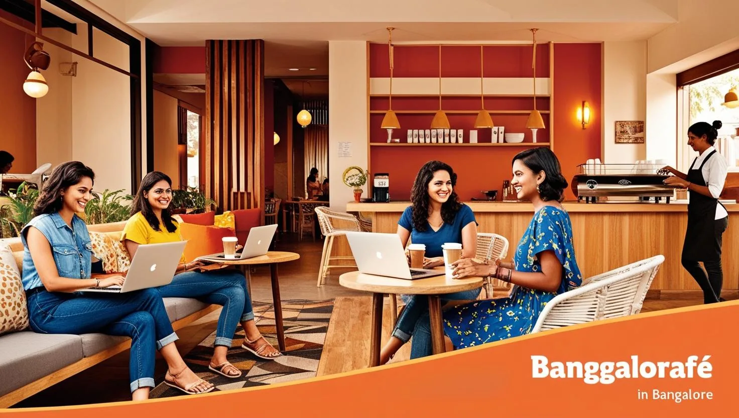 Exploring the Rich Coffee Culture in India 3 Customers enjoying coffee in a modern Bangalore café with a vibrant atmosphere