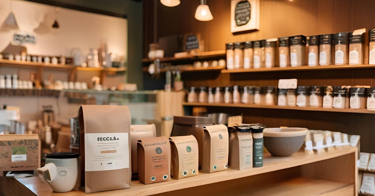 How to Balance Cost and Sustainability in Coffee Packaging? 2 Eco-friendly packaged coffee products on display with recyclable and compostable labels
