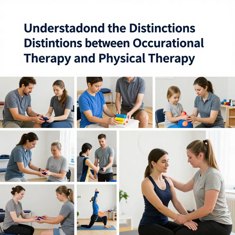 A clear infographic that illustrates the differing goals of occupational therapy and physical therapy.