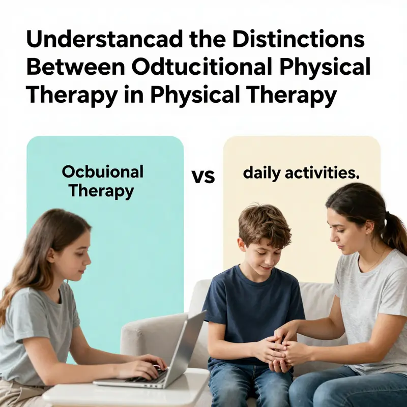 A clear infographic that illustrates the differing goals of occupational therapy and physical therapy.
