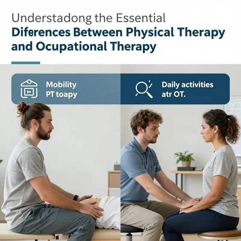 An infographic illustrating the core goals and methods of Physical and Occupational Therapy.