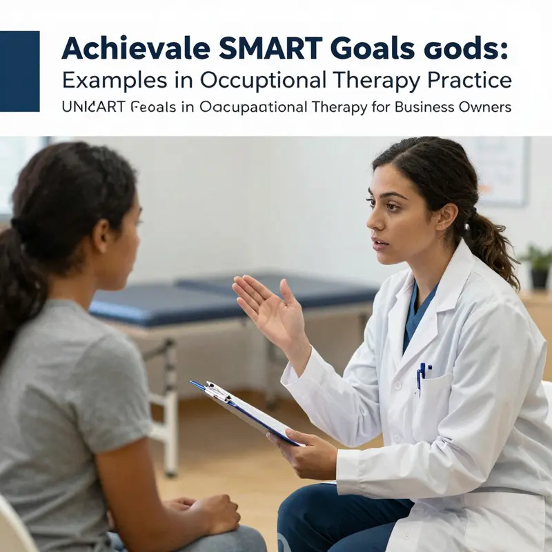 Examples of specific SMART goals in occupational therapy focusing on measurable outcomes for clients.