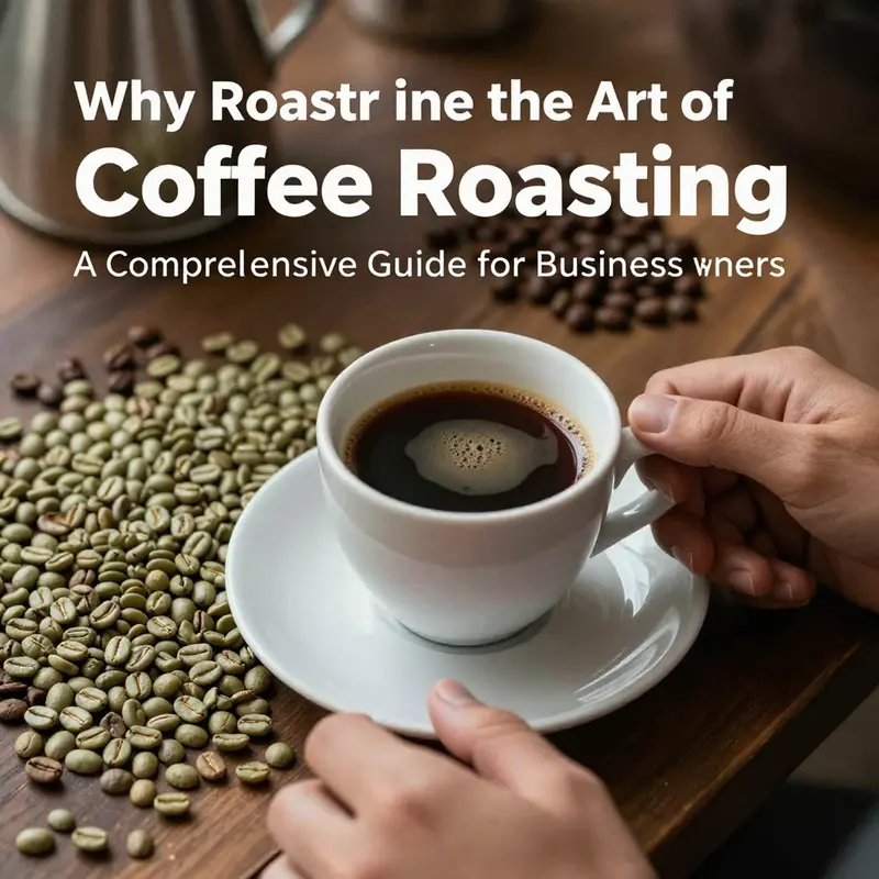 Illustration depicting the key stages of coffee roasting, including drying, first crack, second crack, and cooling.