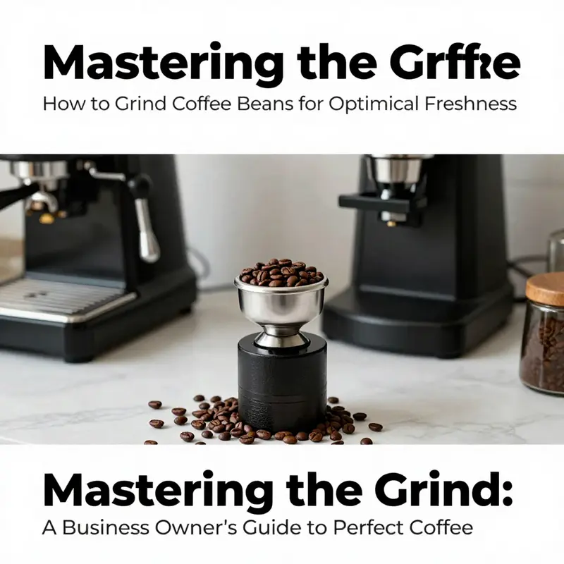 A barista grinds fresh coffee beans, emphasizing the importance of timing for flavor.