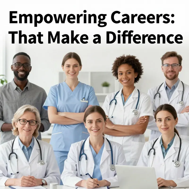 A collage depicting various professionals all dedicated to helping people.