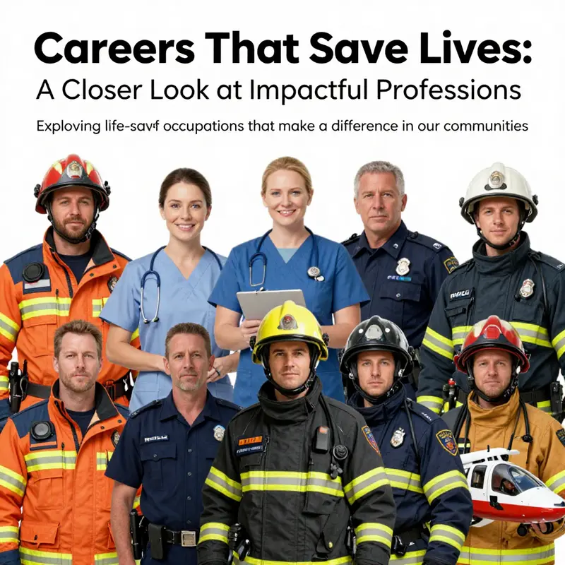 A collage of various life-saving professionals, reflecting their dedication to the community.