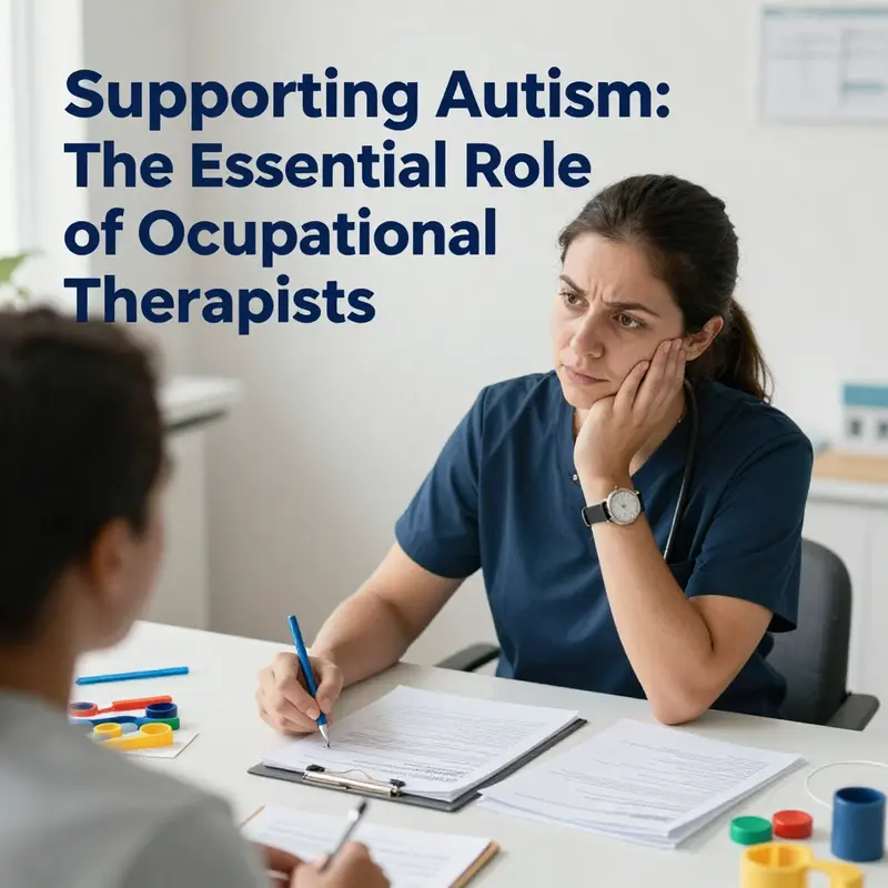 An occupational therapist actively engaging with a child to enhance their daily living skills.