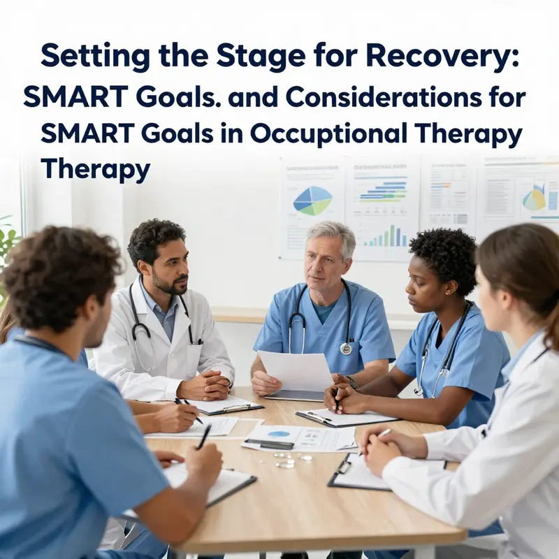 Visual representation of the SMART framework and its components in occupational therapy.