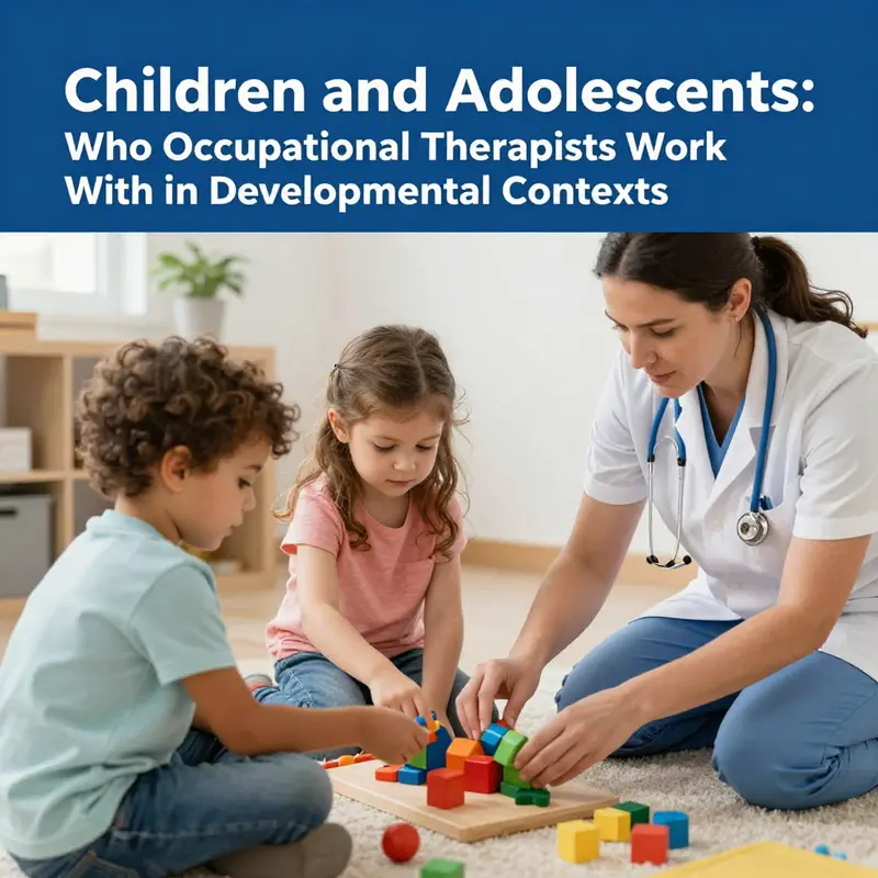 An occupational therapist using play therapy to assist a child with developmental skills.
