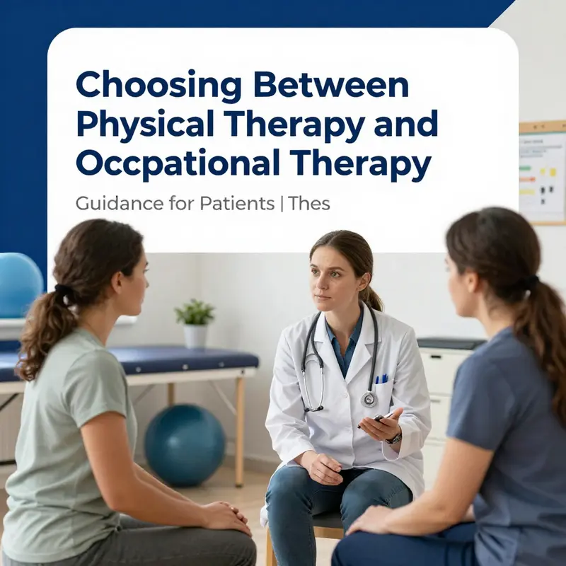 Visual representation of the distinctions between physical and occupational therapy practices.