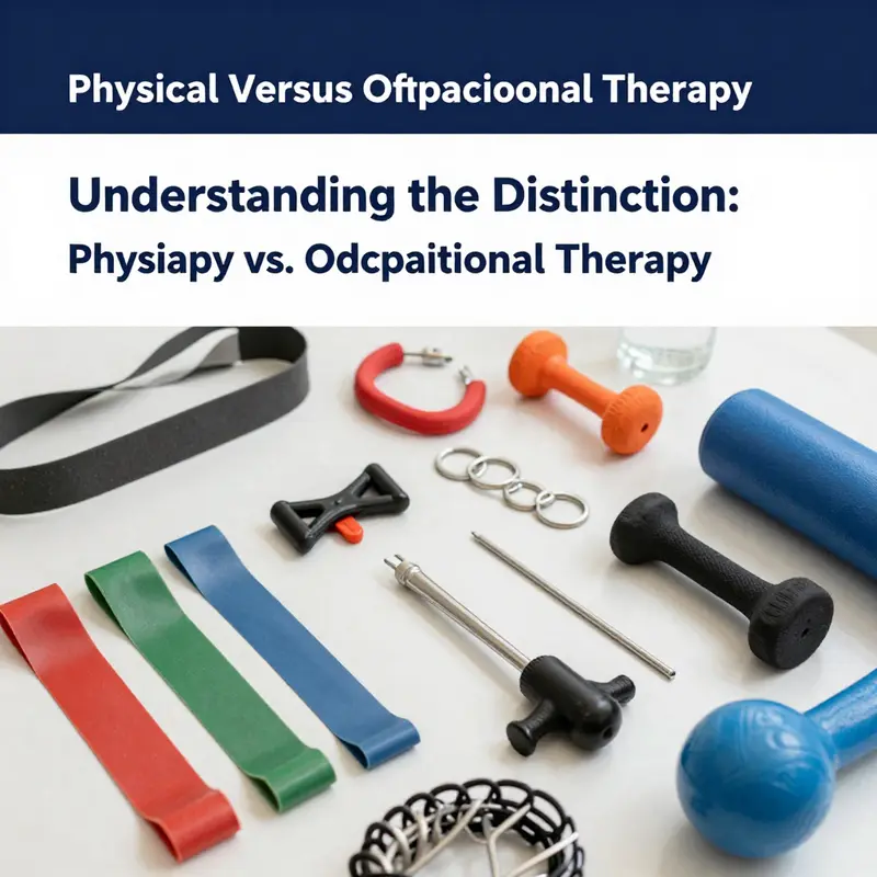 A physical therapist guides a patient through rehabilitation exercises, showcasing the distinct treatment methodologies.