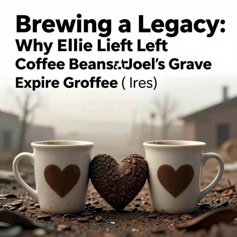 Two coffee cups connected by a heart, symbolizing memory and emotional connection in a post-apocalyptic setting.