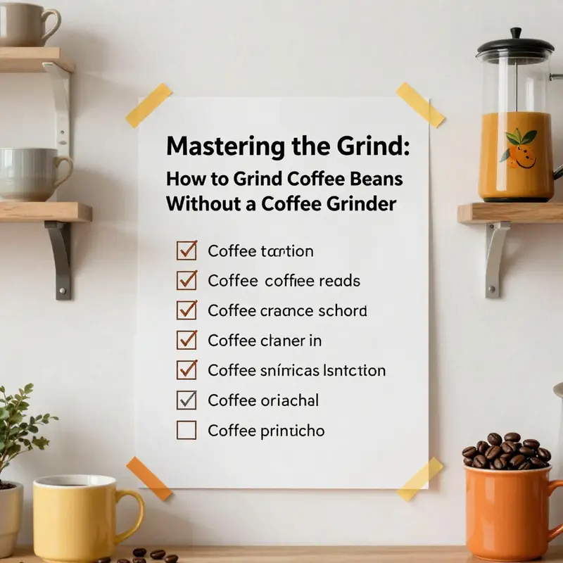 Grinding coffee beans using a rolling pin and plastic bag method.