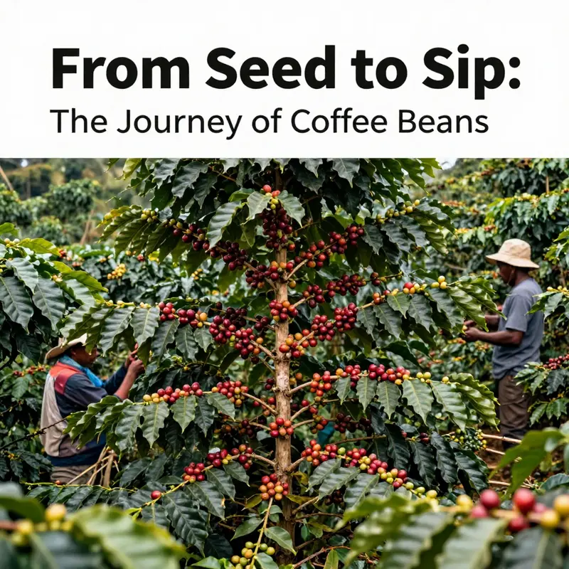 Coffee seedlings thriving in a nurturing environment, representing the beginning of the coffee journey.