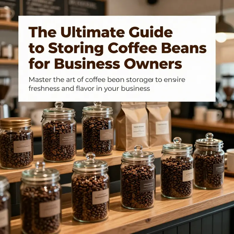 A warm and inviting scene in a coffee shop that highlights the aesthetic of well-stored coffee.