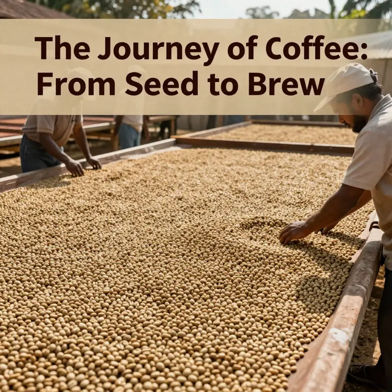 Coffee cherries growing on the plant, ready for harvest.