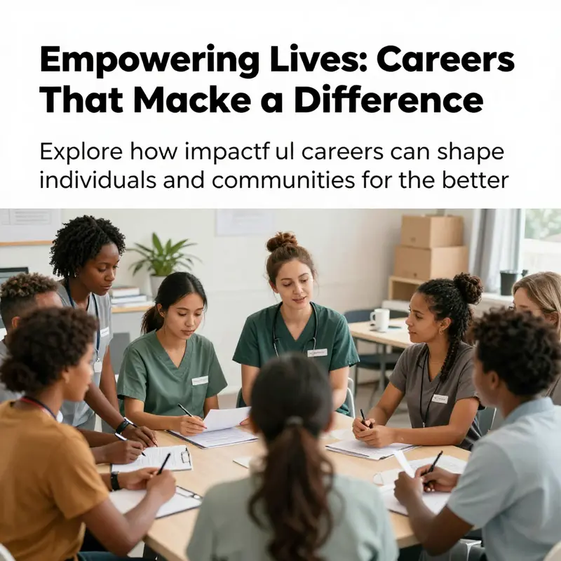 A group of social workers, mental health professionals, and educators collaborating on a community initiative.