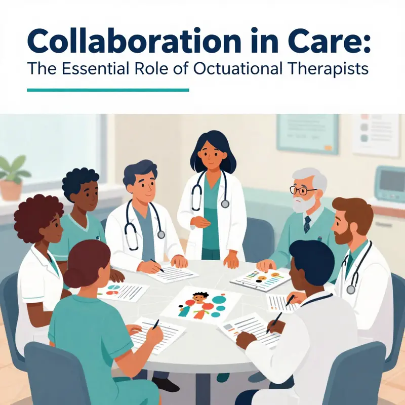 Occupational therapists collaborating with healthcare teams for patient-centered care.