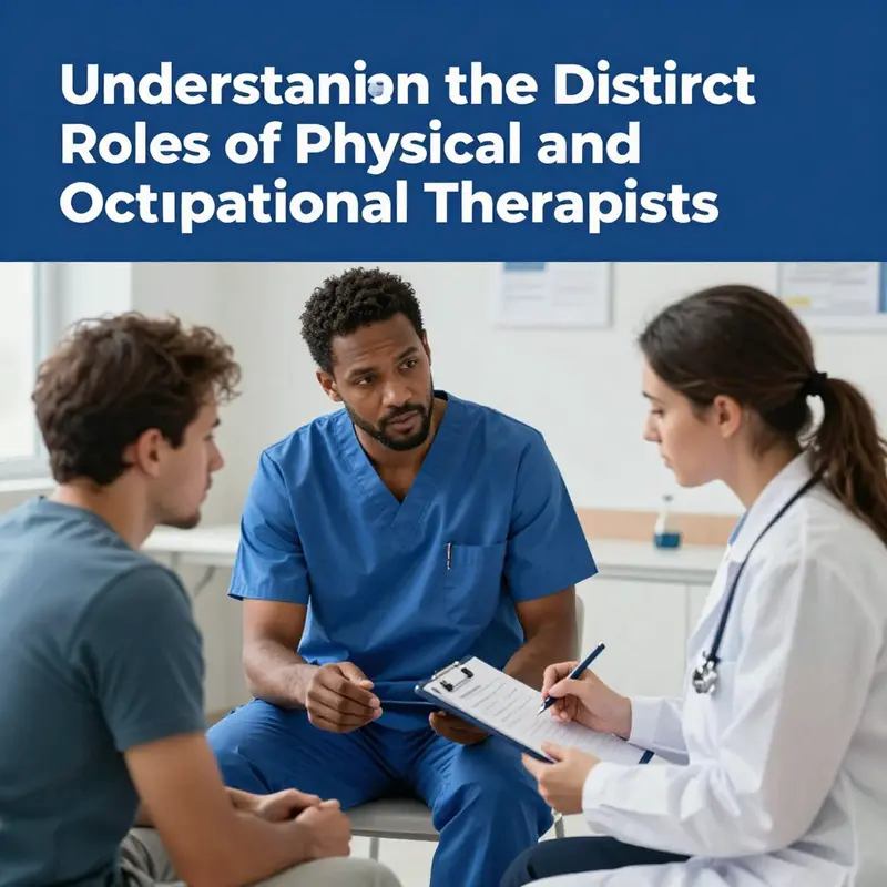 Illustration of key differences in focus areas between physical and occupational therapists.