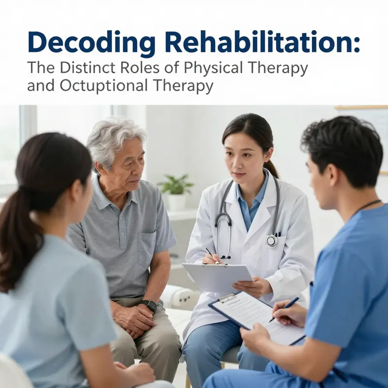 Comparative visual representation of physical therapy and occupational therapy practices.