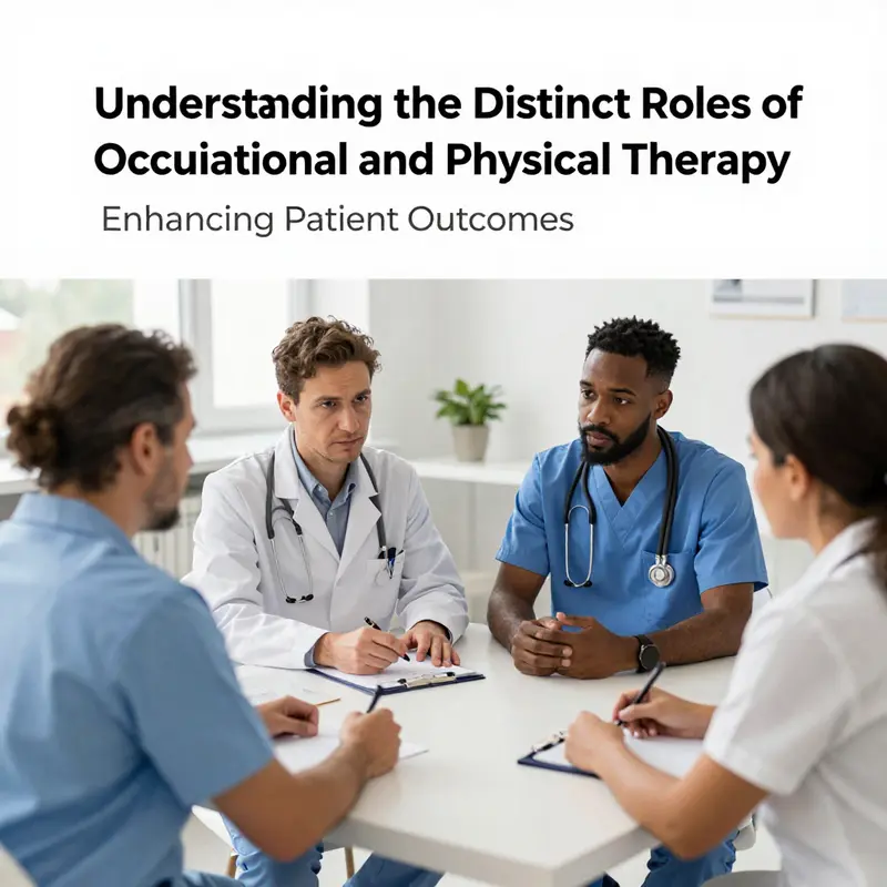 Illustration of the different goals pursued by occupational and physical therapists.