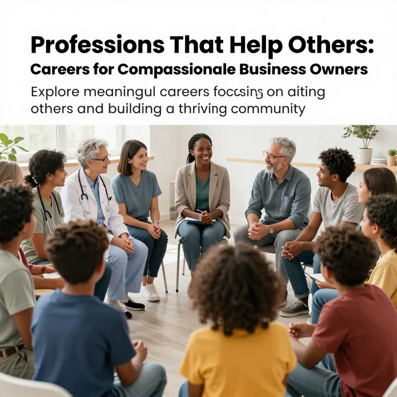 A diverse group of individuals at a community event, reflecting unity and the professions that help others.