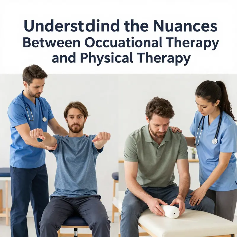 A comparative visualization of the distinct goals of occupational therapy and physical therapy.