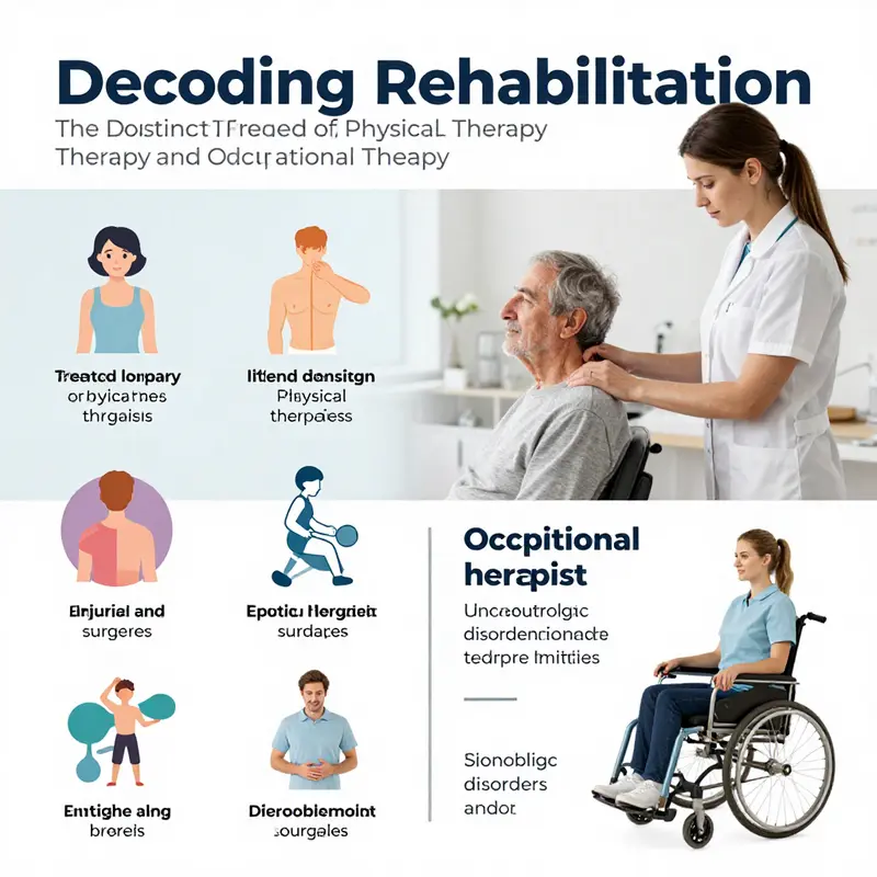 Comparative visual representation of physical therapy and occupational therapy practices.