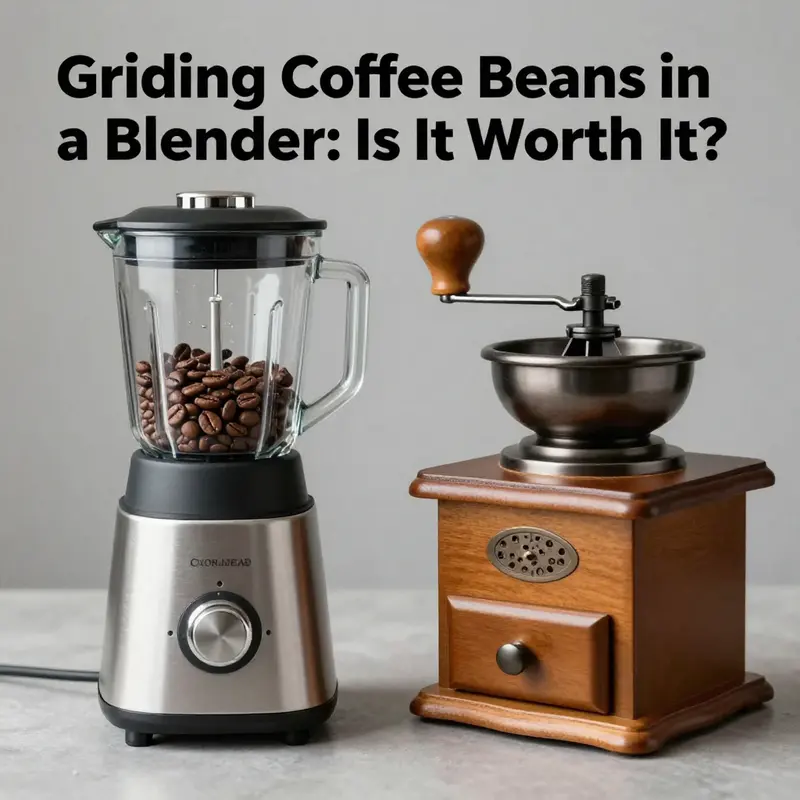 Illustration of the uneven grind size produced by a blender.