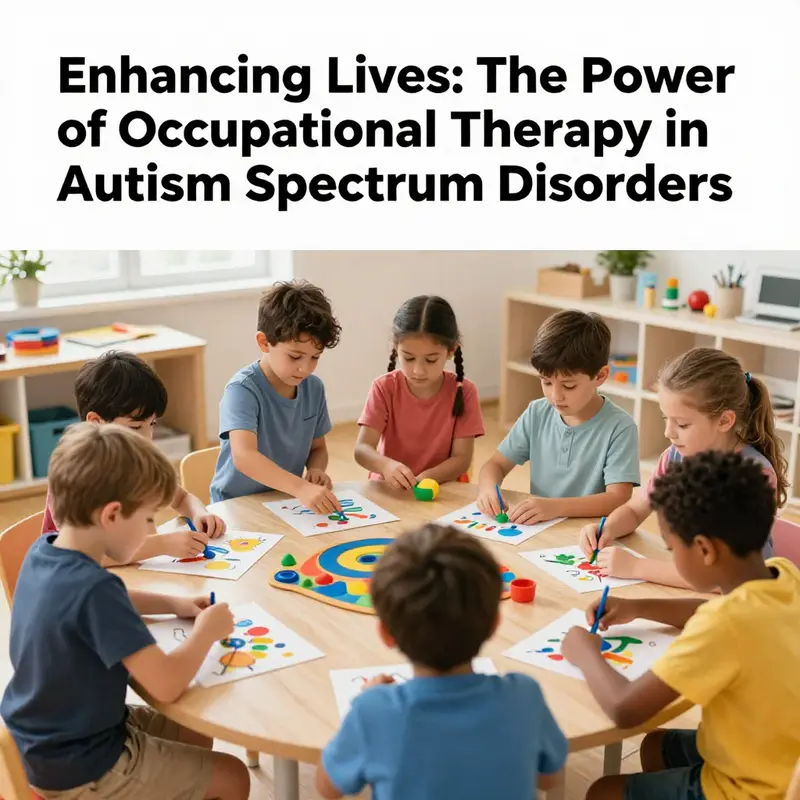 Children engaged in various occupational therapy activities, reflecting happiness and growth in a supportive environment.