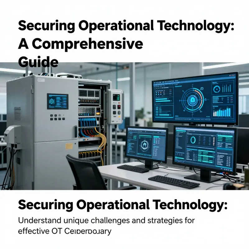 A cohesive representation of operational technology environments demonstrating machinery and cybersecurity frameworks.