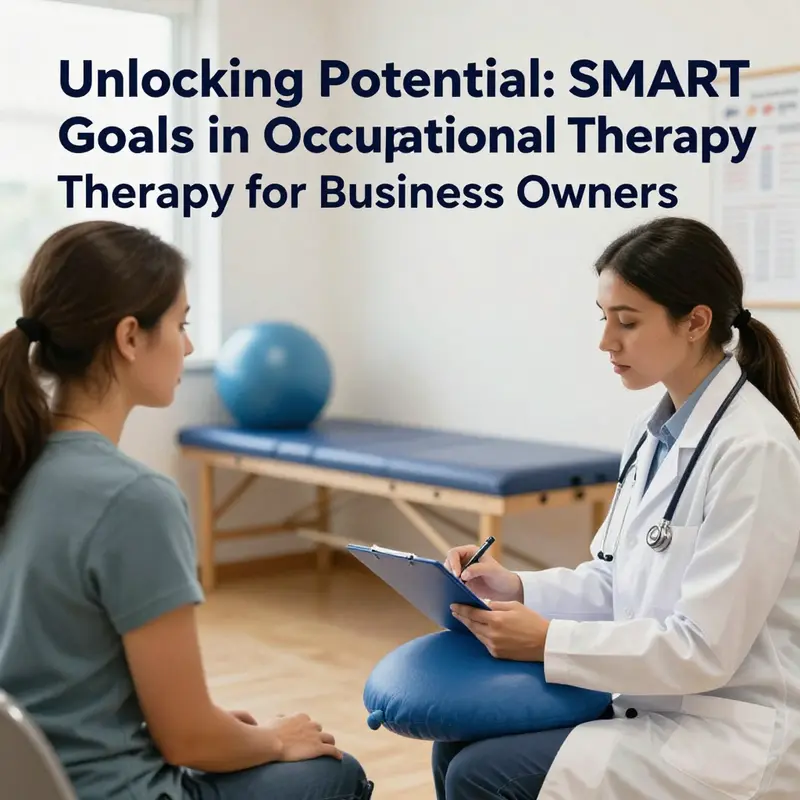 Therapist and client collaborating in a supportive environment, highlighting the significance of SMART goals in occupational therapy.