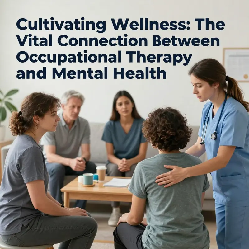 An occupational therapist assisting a patient in meaningful activities related to mental health.