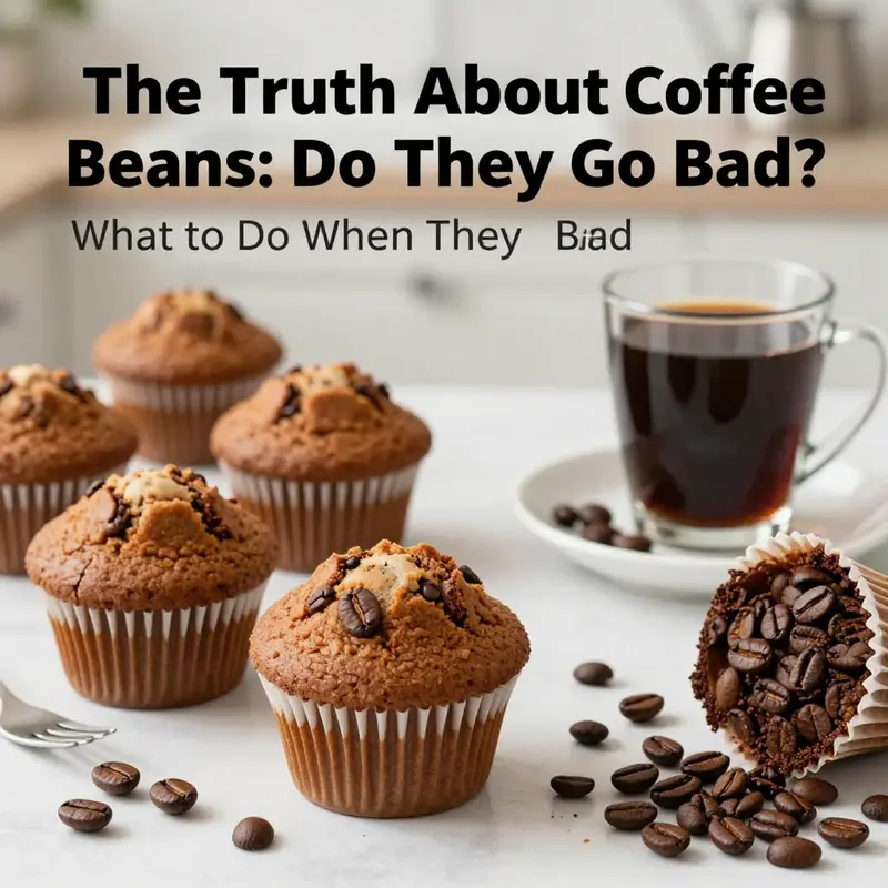 Contrasting fresh and spoiled coffee beans showcasing safety risks.