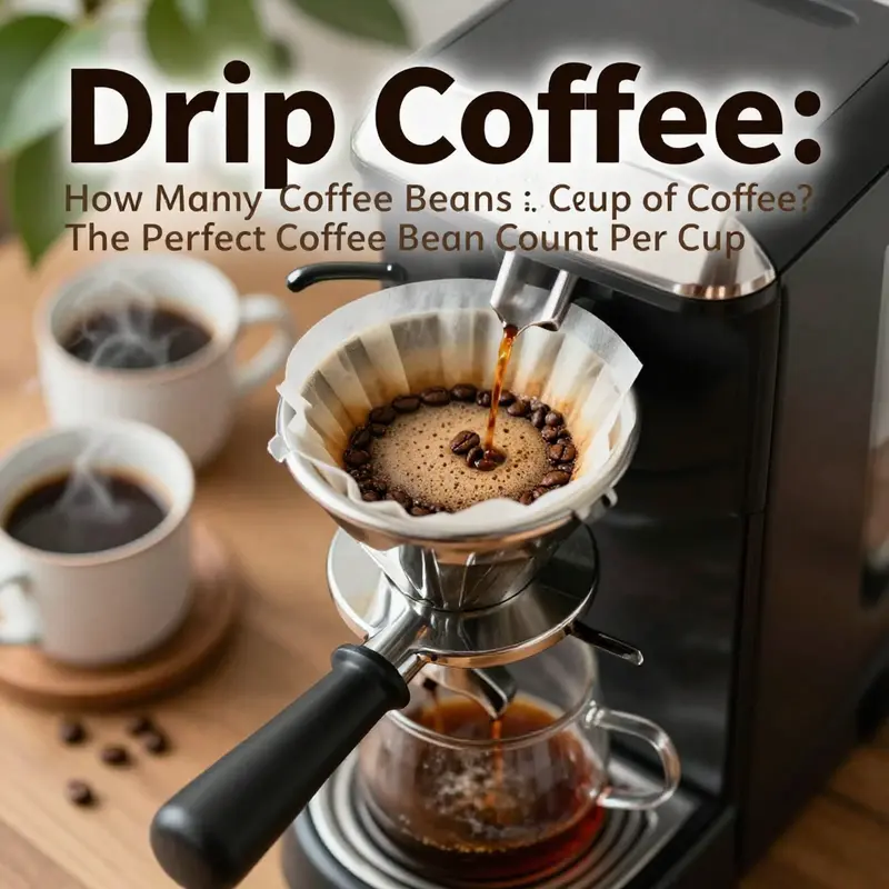 Drip coffee preparation with a focus on bean measurement.