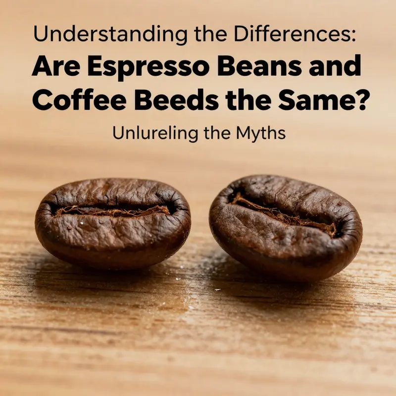 A comparative view of espresso and coffee beans highlighting their physical attributes.