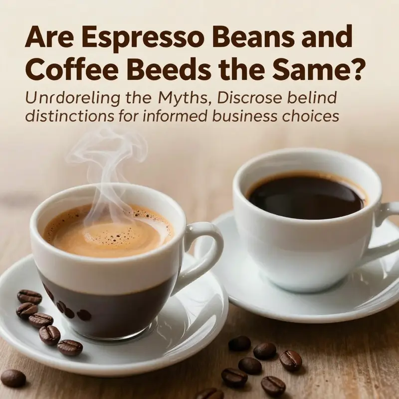 A steaming cup of espresso and a brewed coffee cup representing their differences.