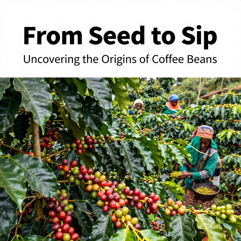 An Ethiopian coffee farm illustrating the birthplace of coffee cultivation.