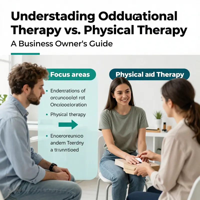 Infographic detailing the core focus and goals of occupational therapy versus physical therapy.