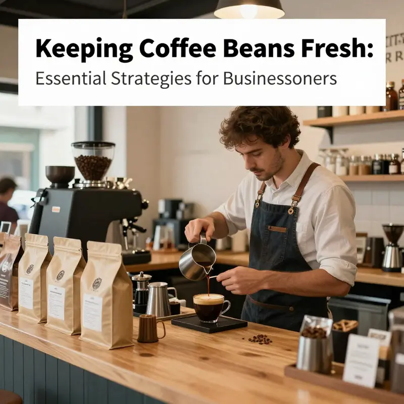 A lively coffee shop scene depicting the freshness and quality of coffee served.