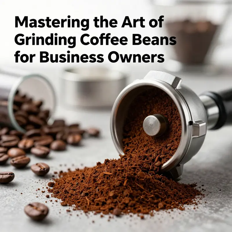 Image depicting freshly ground coffee from a burr grinder, emphasizing the importance of grinding in coffee preparation.