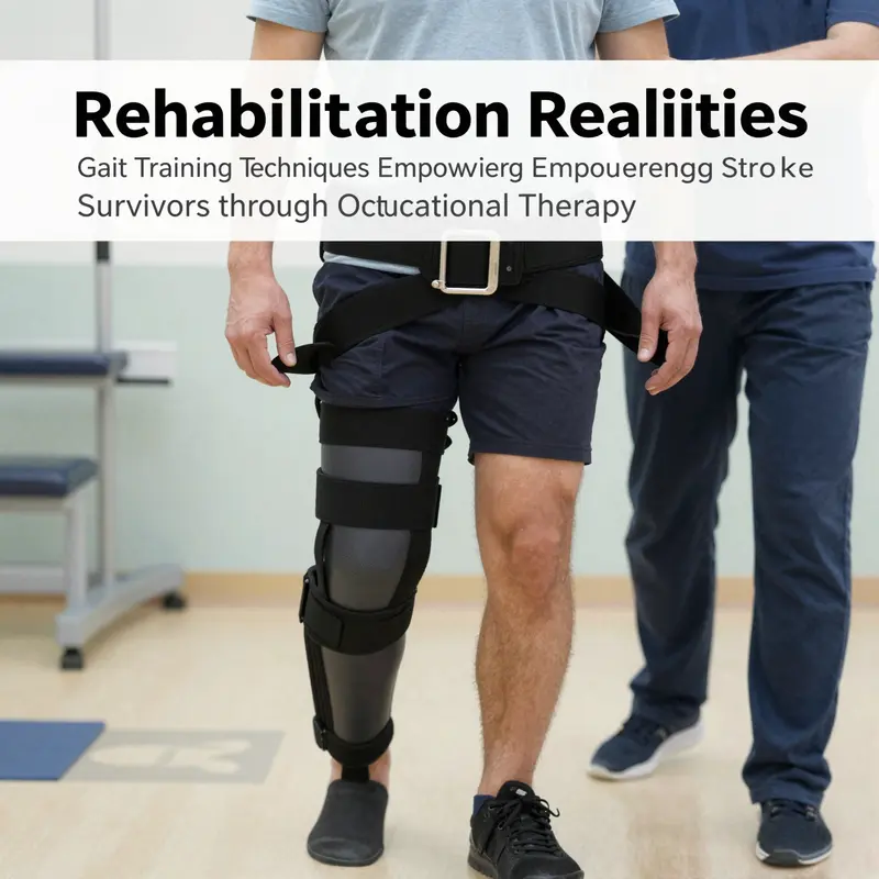 An occupational therapist works with a stroke survivor on upper limb rehabilitation exercises.