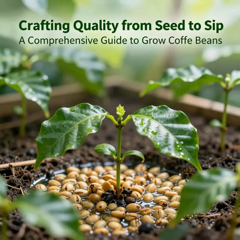 Different varieties of coffee plants showcasing Arabica and Robusta in a vibrant nursery.