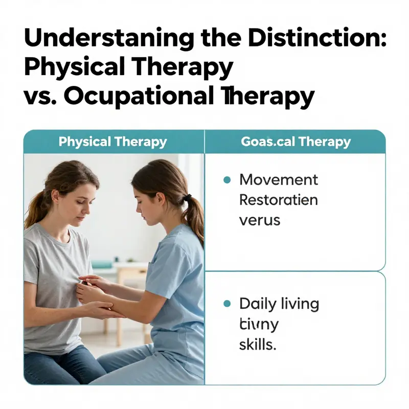 Comparison of goals between Physical Therapy and Occupational Therapy.