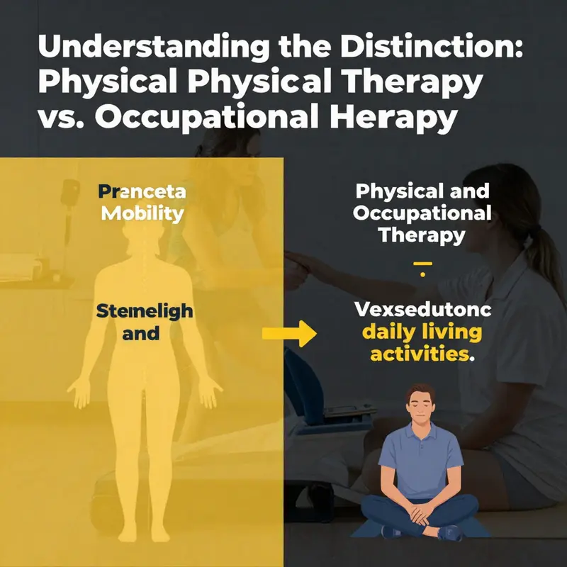 Infographic highlighting the different goals of physical therapy and occupational therapy.