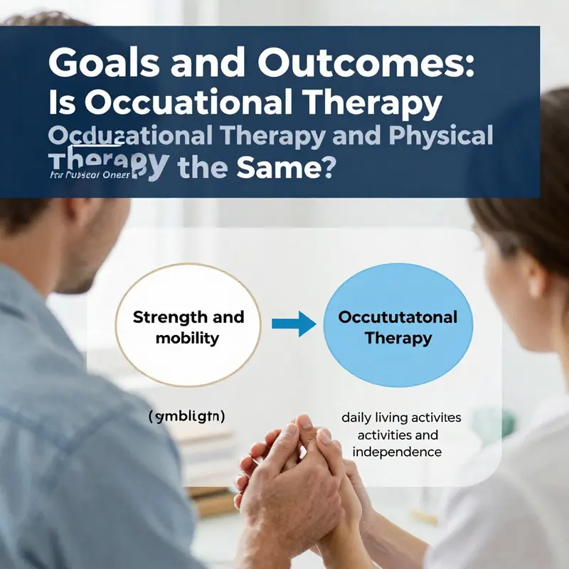 A comparison infographic detailing the differences between occupational therapy and physical therapy.