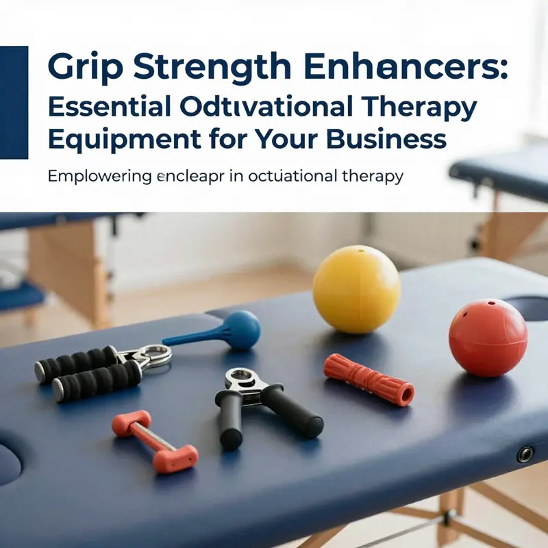 Various grip strength enhancers utilized in occupational therapy for improving hand function.