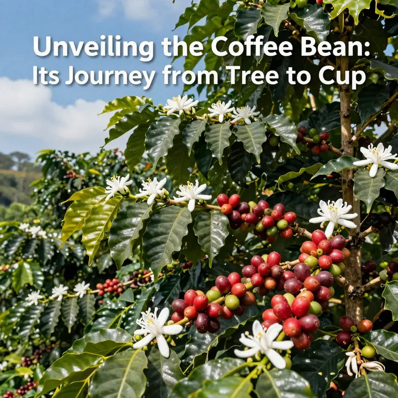 A thriving coffee plantation showcasing the growth stages of coffee trees and their cherries.