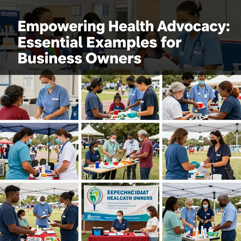 A collage featuring various health advocacy efforts, including nursing, public health initiatives, and community events.